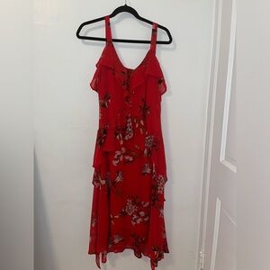 Red flower print Ryan Michelle dress Size Medium